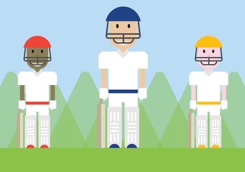 Free Cricket Players Vector - Free vector #339267