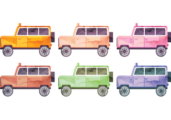 Set of Vector Watercolor Cars - Free vector #339387