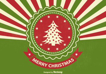 Retro Style Sunburst Christmas Illustration - vector gratuit #341617 