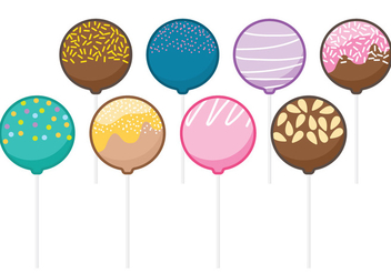 Cake Pops With Toppings - vector gratuit #341887 