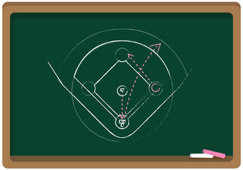 Vector Chalkboard Baseball Diamond - бесплатный vector #343157