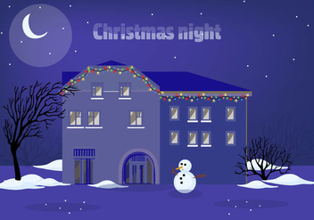Free Christmas Night Vector Illustration - бесплатный vector #343397