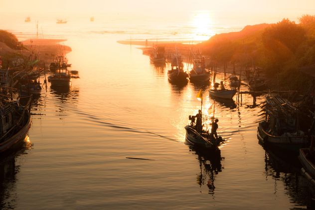 Fishermen back from the sea in Thailand - Free image #343997