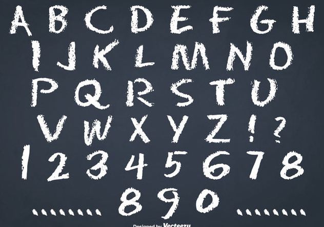 Messy Chalk Style Alphabet Set - Free vector #344827