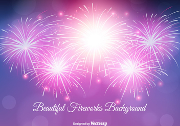 Beautiful Fireworks Background Illustration - vector gratuit #344917 