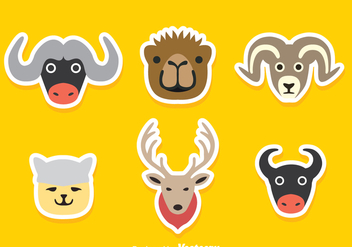 Cartoon Animal Stickers - Free vector #344927