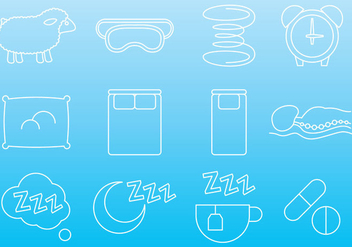 Mattress And Sleep Icons - vector gratuit #345147 