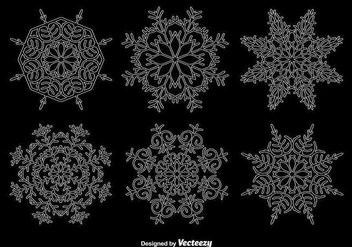 White outline snowflakes - vector gratuit #345557 