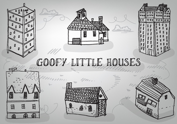 Free Hand Drawn Goofy Houses Vector Background - бесплатный vector #347137