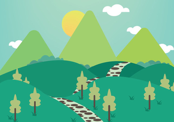 Free Stone Path Mountains Illustration Vector - Free vector #348057