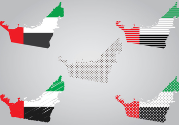 UAE Map and Flag - vector gratuit #348727 