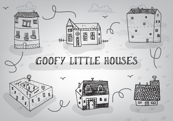 Free Hand Drawn Goofy Houses Vector Background - Kostenloses vector #349057