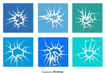Cracked Glass Vector Set - Free vector #349657