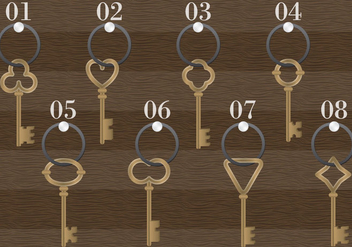 Wooden Antique Key Holder Vector - бесплатный vector #350487