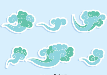 Blue Chinese Clouds Vector - Kostenloses vector #351937