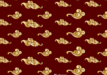 Golden Chinese Cloud Pattern - Kostenloses vector #351967
