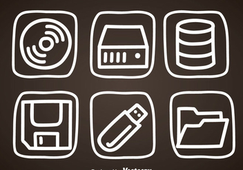 Digital Storage Hand Draw Icons - vector gratuit #352097 