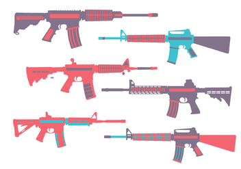 Ar15 Colorful Vector - Free vector #352107