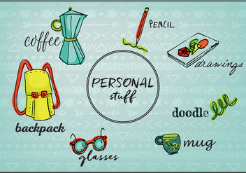 Free Personal Stuff Objects Background - Free vector #354197