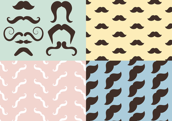 Movember Mustache Icons and Pattern Set - vector #354327 gratis
