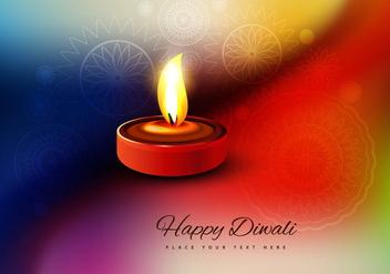 Oil Lit Diya On Colorful Background - Kostenloses vector #354417
