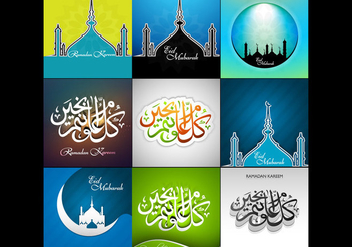 Collection Of Ramadan Kareem Card - vector gratuit #354467 