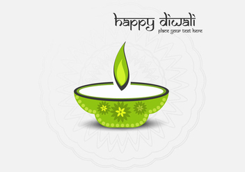 Happy Diwali Text With Oil Lamp On Grey Background - Kostenloses vector #354537