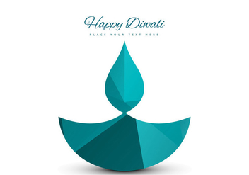 Vector Diya Design On Happy Diwali Card - бесплатный vector #354857