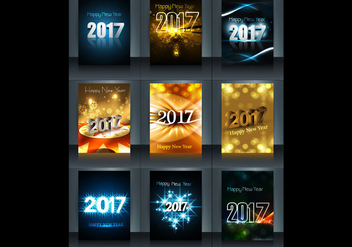 Glowing 2017 Happy New Year Card - Free vector #355107