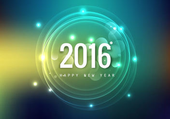 Glowing Happy New Year Card - vector gratuit #355127 