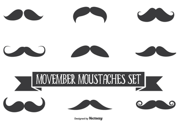 Movember Vector Moustache Set - Kostenloses vector #355517