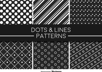 Monochromatic Lines and Dots Vector Pattern - Free vector #356257