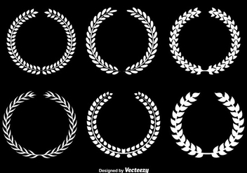White Olive Wreaths Vector Set - Free vector #356277