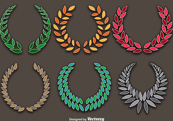 Colorful Wreaths Vector Set - vector gratuit #356417 