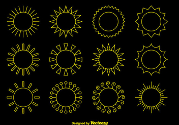 Yellow Suns Icon Vectors - бесплатный vector #357387