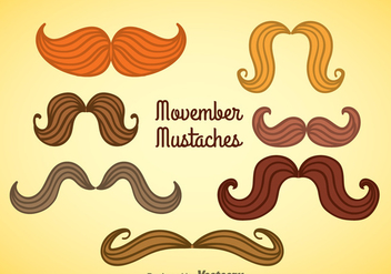 Movember Mustaches Collection Vector - Free vector #357927