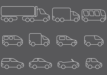 Line Vehicle Icons - vector #359357 gratis