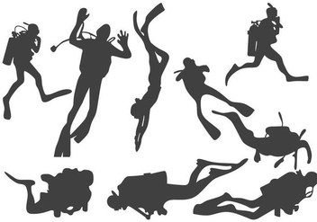 Diver Silhouette Vector - Free vector #359467