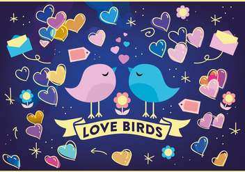 Free Love Birds Vector Background - бесплатный vector #362047