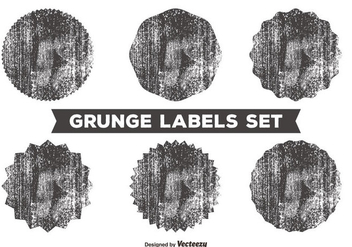 Messy Grunge Label Set - бесплатный vector #362857