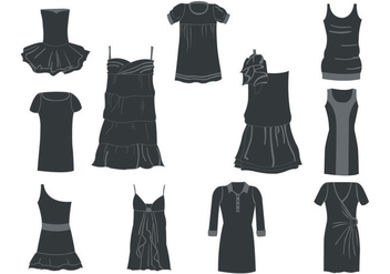 Free Women Dresses Silhouettes Vector - Kostenloses vector #364127