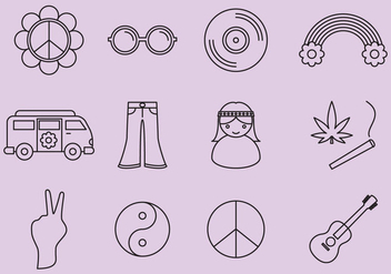 Hippie Icons - Free vector #365757