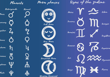 Astrological Symbols - vector gratuit #367117 