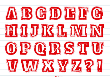 Messy Red Paint Alphabet Set - vector gratuit #367857 