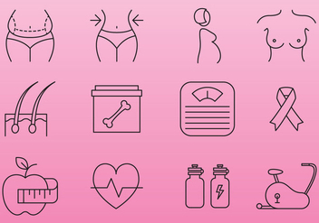 Women Health And Beauty Icons - vector gratuit #368127 