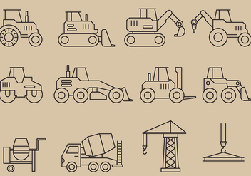 Construction Vehicles Icons - Kostenloses vector #368867