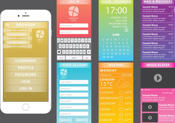 Colorful Web Kit For Mobile Devices - vector #370407 gratis