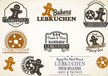 Lebkuchen styles badges vector - vector #370537 gratis