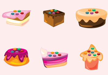 Smarties and Cakes Vectors - Free vector #371177