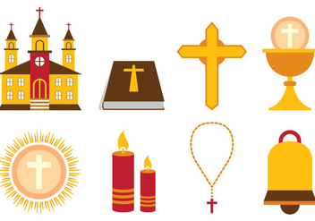 Set Of Eucharist Vector Icon - бесплатный vector #372447
